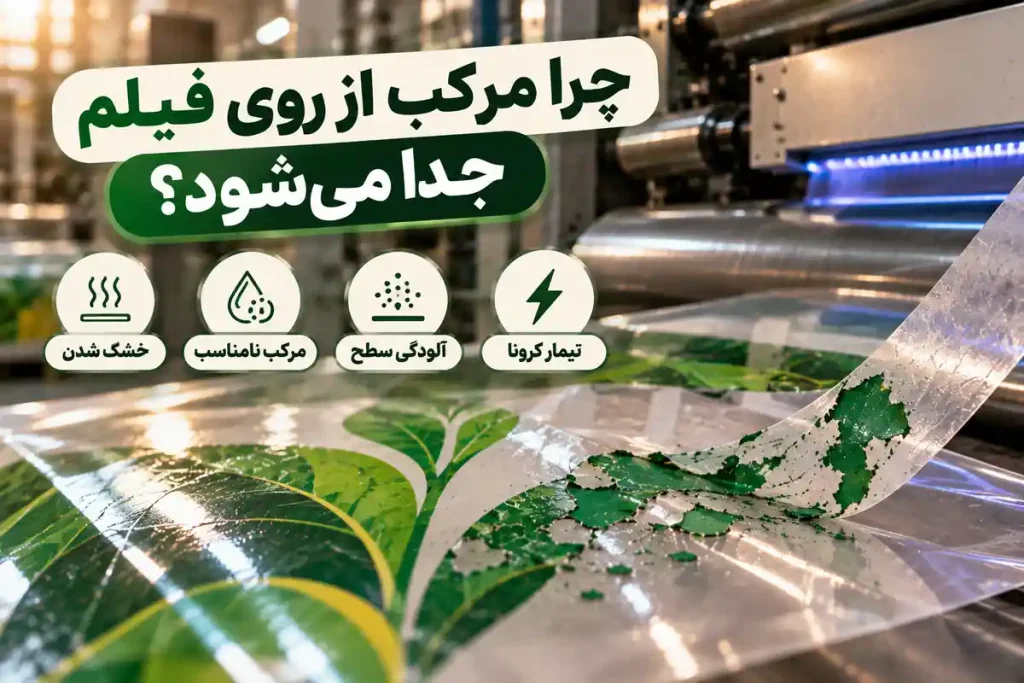 جدا شدن مرکب از روی فیلم پلاستیکی