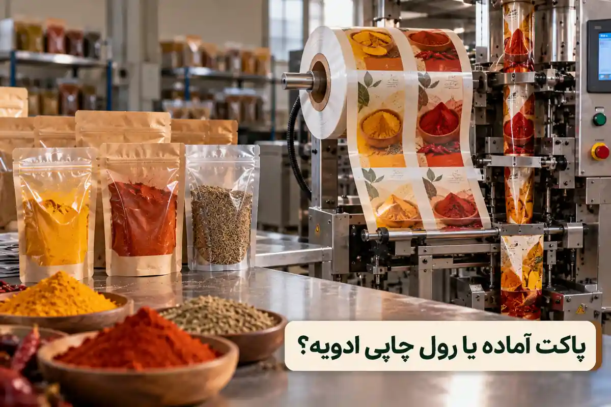 پاکت آماده یا رول چاپی برای ادویه
